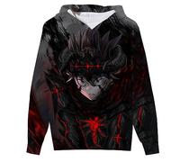jiminhope Sweat à Capuche Unisexe Black Clover Printemps Automne Japonais Anime Manga Asta Sweatshirt Pullover à Imprimé 3D