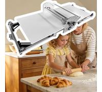 JIMINHUIXIN Feuilleteuse de Table Électrique pour Croissants - Laminoir à Pâte Feuilletée, Réglage de 2 à 30 mm, Pliable, Acier Inoxydable - Usage Professionnel en Boulangerie et Pâtisserie
