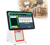 JIMINHUIXIN Terminal de Point de Vente Tactile, Caisse Enregistreuse Tout-en-Un Intelligente avec écran LCD 15,6 Pouces, Imprimante Thermique 58 mm intégrée, pour Petit Commerce, Épicerie