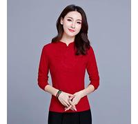 JIMINISO Cheongsam Top Traditionnel Chinois vêtements Femme Nouveau Printemps Grande Taille Hauts Femmes à Manches Longues Femmes Coton Style Chinois Chemises