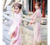 JIMINISO Kimonos pour femme - Kimono traditionnel japonais - Robe de cosplay - Geisha Yukata - Longue robe d'été - Vêtements de photographie pour femme