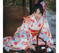 JIMINISO Kimonos pour femme - Kimono traditionnel japonais - Robe de cosplay - Geisha Yukata - Longue robe d'été - Vêtements de photographie pour femme