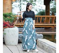 JIMINISO Nouveau Festival Hanfu vêtements Grue imprimé Costume de Danse Folklorique Haut Jupe Ensemble vêtements Traditionnels Chinois pour Les Femmes Robe