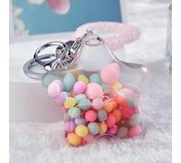 JIMINISO Porte-clés liquide flottant en forme d'étoile mobile pour sac en acrylique avec pendentif mignon sable mouvant