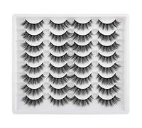 JIMIRE Lot de 14 paires d'extensions de cils à bande russe œil de chat aspect naturel D Curl duveteux 15 mm