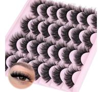 JIMIRE Lot de 14 paires d'extensions de cils à bande russe œil de chat aspect naturel D Curl duveteux 15 mm