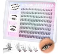 JIMIRE Lot de 14 paires d'extensions de cils à bande russe œil de chat aspect naturel D Curl duveteux 15 mm