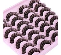 JIMIRE Lot de 14 paires d'extensions de cils à bande russe œil de chat aspect naturel D Curl duveteux 15 mm