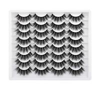JIMIRE Lot de 14 paires d'extensions de cils à bande russe œil de chat aspect naturel D Curl duveteux 15 mm