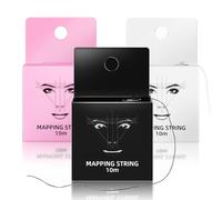 JimKing Lot de 3 cordons de sourcils 10 m, pré-colorés fil microblading Brow Mapping String pour Microblading, Tatouage Semi-permanent des Sourcil et Traçage des Sourcils