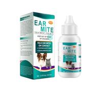 Jimklpy Solution de Nettoyant pour Oreilles en Gouttes pour Chien et Chat, Soin des Oreilles Doux et Efficace pour Animaux, Élimine Délicatement la Saleté la Cire et Les Mauvaises Odeurs