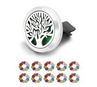 Jimkply 1 mini diffuseur d'arômes magnétique en acier inoxydable pour voiture avec 100 tampons en feutre de rechange pour huiles essentielles, désodorisant pour voiture et bureau