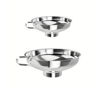 Jimkply Lot de 2 entonnoirs en acier inoxydable - Entonnoir de cuisine résistant à la corrosion - Entonnoir polyvalent pour haricots, confiture, farine, huile, miel