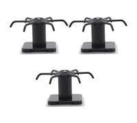 Jimkply Lot de 3 crochets de cuisine rotatifs à 360 °, crochets noirs avec 6 crochets, pour ustensiles de cuisine, salle de bain, penderie