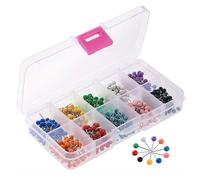 Jimkply Lot de 500 épingles à tête ronde en plastique - Épingles colorées - Catégorisation - Épingles pour cartes - Épingles de marquage - Épingles pour tableau d'affichage - Pour accrocher des photos