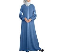 Jimmackey Musulmane Femme, Abaya Femme Musulmane, Robe de prière Musulmane pour Femmes, Dubai Islamique Couleur Unie Robe Longue VêTements Robe Grande Taille Arabie Abaya Kaftan (LB, M)