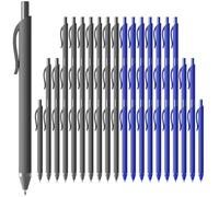 JIMMIDDA Lot de 52 stylos à bille à encre noire et bleue, pointe moyenne de 1,0 mm, rétractable pour une écriture fluide, séchage rapide, sans bavure, fournitures pour bureau, école, travail à