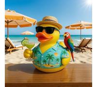 Jimmy Buffet Memorial Duck, Tropical Tribute Duck, Décoration commémorative en résine et Caoutchouc, Décorations de fête, Décoration de Table avec Oiseaux de la forêt Tropicale, Cadeaux pour