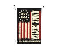 Jimmy Carter, 39e président, 1924-2024, drapeau américain vintage, 12 x 18 pouces, drapeau de jardin, bannière double face, panneau de jardin, sans mât