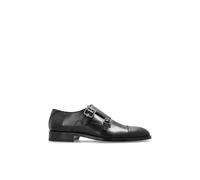 Jimmy Choo - Chaussures Monk à Brides en Cuir Noir Brossé - Homme - Chaussures - Noir - Taille: 40 EU