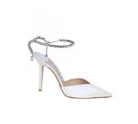 Jimmy Choo - Cristal Satin Talons Slingback - Femme - Chaussures - Blanc - Taille: 36 EU