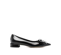 Jimmy Choo - Crystal Bow Pointed Toe Flat - Femme - Chaussures - Noir - Taille: 36 EU