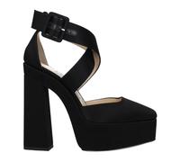 Jimmy Choo, Femme, Chaussures, Noir, Taille: 39 1/2 EU Sandale en Satin Noir Talon Haut