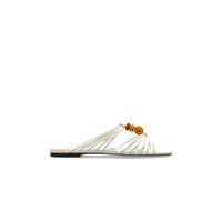 Jimmy Choo - Lova Mule Plate - Femme - Chaussures - Blanc - Taille: 38 EU