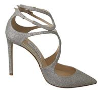 Jimmy Choo Platinum Ice Leather Lancer 100 Pumps Shoes EU41/US10.5