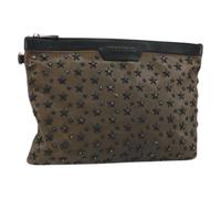 Jimmy Choo Pre-owned - Sac à main pochette en cuir Pre-owned - Femme - Pre-owned - Brun - Taille: ONE Size