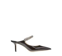 Jimmy Choo - Chaussons Noirs en Cuir Verni et Cristaux - Femme - Chaussures - Noir - Taille: 36 1/2 EU