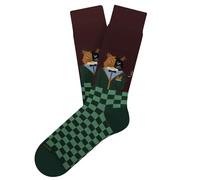 Jimmy Lion Chaussettes en coton peigné. Gentle Cat - Eggplant. Tailles 41-46 en demi-roseau.