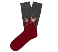 Jimmy Lion Chaussettes en coton peigné. Raining Cat - Grey. Tailles 41-46 en demi-roseau.