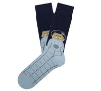 Jimmy Lion Chaussettes en coton peigné. Space Cat - Dark Blue. Tailles 41-46 en demi-roseau.