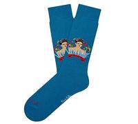 Jimmy Lion Chaussettes Frida en coton peigné en demi-roseau. Frida Fuego - Blue, 41-46.