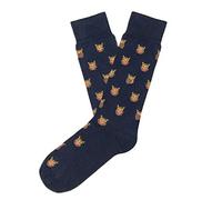 Jimmy Lion Chaussettes Owls - Bleu Marine, fabriquées en coton peigné. Taille 36-40 et taille moyenne.