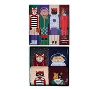 Jimmy Lion - Coffret Cadeau Chaussettes Cat Nights. Pack de 4 paires style casual, mi-mollet, taille 41-46.
