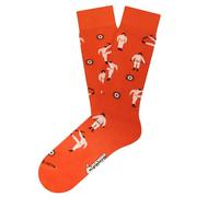 Jimmy Lion x Stanley Kubrick chaussettes en coton peigné en demi-roseau. Clockwork Orange Pattern - Orange, 36-40