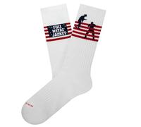 Jimmy Lion x Stanley Kubrick chaussettes en coton peigné. Tailles 36-40 | 41-46 en demi-roseau., Athletic Full Metal Jacket Flag - Blanc, 41-46