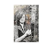 Jimmy Page - Affiche de célébrité musicale sur toile - Décoration murale - Pour salon, chambre à coucher - Sans cadre : 30 x 45 cm