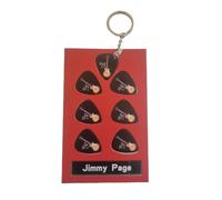 Jimmy Page Coffret cadeau avec médiators pour guitare | 6 médiators d'artiste | 1 porte-clés