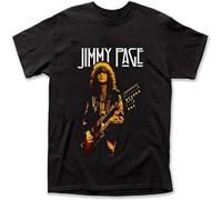 Jimmy Page T-Shirt Graphic Reprint Tee Men Mic Fan Shirt Black L