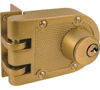 Jimmy Resistant Deadbolt Lock Die Cast Brass Colour Corner Strike Double Cylinder 1 Pack