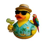 jimmy1 Statue commémorative en Forme de Canard pour Buffet, décoration d'intérieur | Sculpture en résine avec Partenaire de Perroquet, vêtements tropicaux, décoration sur Le thème de la Plage