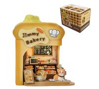 Jimmy's Bakery Kit de maison miniature à faire soi-même avec éléments réalistes, lumière LED chaude, mini modèle de construction de maison pour adultes, décoration d'intérieur et cadeaux pour la