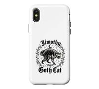 Jimothy Chat Gothique Raton Laveur cimetière Lune Vintage Horreur Coque pour iPhone X/XS