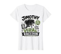 Jimothy Le Raton Laveur T-Shirt Graphique avec Valeur, Femme, Blanc, M