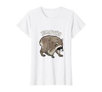 Jimothy Raton Laveur Style Bande dessinée T-Shirt Graphique avec Valeur, Femme, Blanc, M