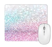 JIMOWANG Tapis de souris de jeu à paillettes roses - Surface lisse - Tapis de souris en caoutchouc - 24,9 x 18,9 cm