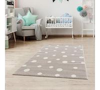 Jimri Dots Tapis à Pois pour Enfants - Tapis pour Chambre d'enfant - Chambre bébé (Beige, 120 x 170 cm)